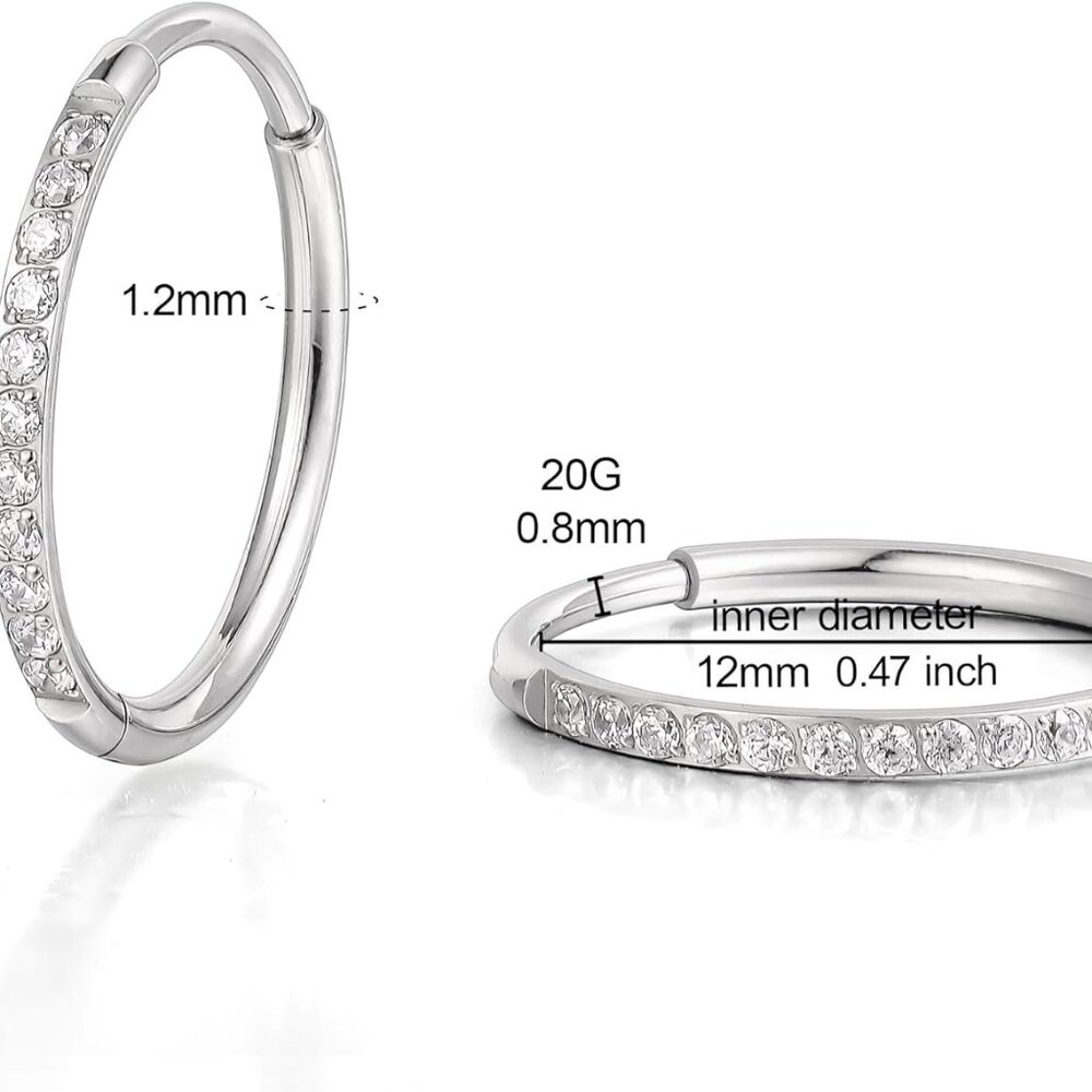 Titanium Hoop Earrings Lightweight Sensitive Ears… - image 2